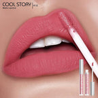 COOL STORY Matte Lip Stain Tint Highly Pigmented Color Long-Lasting Waterproof Rose Kiss (02)