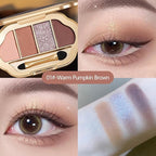 Nude Eyeshadow Palette 4 Colors, Warm Pumpkin Brown Matte & Shimmer Neutral Eye Shadow Quad, Highly Pigmented Long-Lasting Blendable Formula, No-Fallout Daily Makeup Palette for Work, 1#