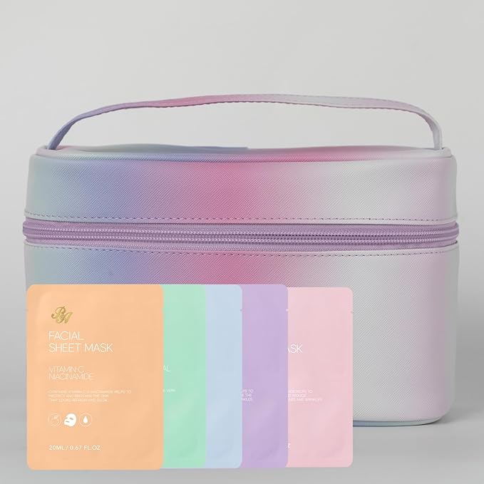 36 Pcs Skin Care for Women, Bath and Body Gift Set, Face Sheet Mask, Leather Cosmetic Bag, Face Serum, Cleanser, Parfume, Bath Bomb, Self Care Kit, Valentine's, Anniversary, Birthday, Mothers Day