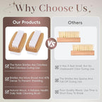 2-Pack Fingernail Brush - Wooden Nail Brush for Cleaning Fingernails, Two Side Bristle Hand Nail Scrubber for Cleaning Tough Grime, Gardening & Manicure