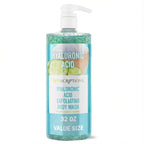 SpaScriptions Exfoliating Hyaluronic Acid Body Wash - 32 fl oz, Scented Moisturizing Body Wash with Sea Salt for Soft Glowing Skin, Gentle Natural Daily Cleanser Body Scrub, PH Balanced, Paraben Free