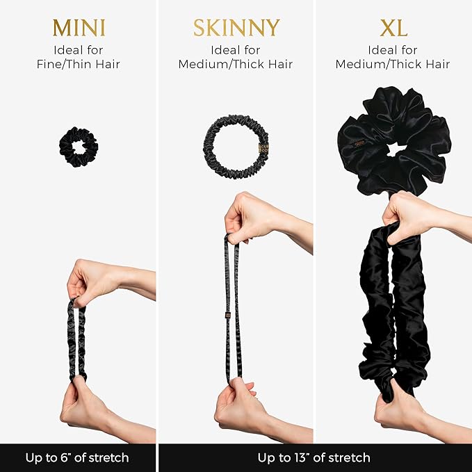 Silk Scrunchies for Women Ponytail Holders – Oversized Mulberry Silk Scrunchies – Extra Large No Damage Hair Ties for Curly, Thick, and Thin - Hair Accessories for Women – Sapphire, XL By Curlfriend