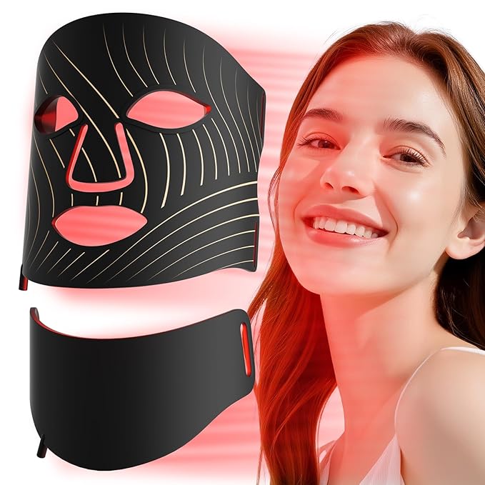 LED Light Therapy Mask Skin Care Mask & neck, LED Red 630±5nm & NIR 830nm Wavelength for Home Use