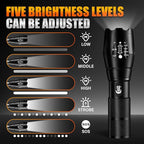 Dream Master 2 Pack LED Flashlights High Lumens with 6 AAA Batteries, 5 Modes Mini Waterproof Tactical Bright Flashlight for Camping Hiking, Stocking Stuffers & Christmas Gifts for Him, Men, Dad