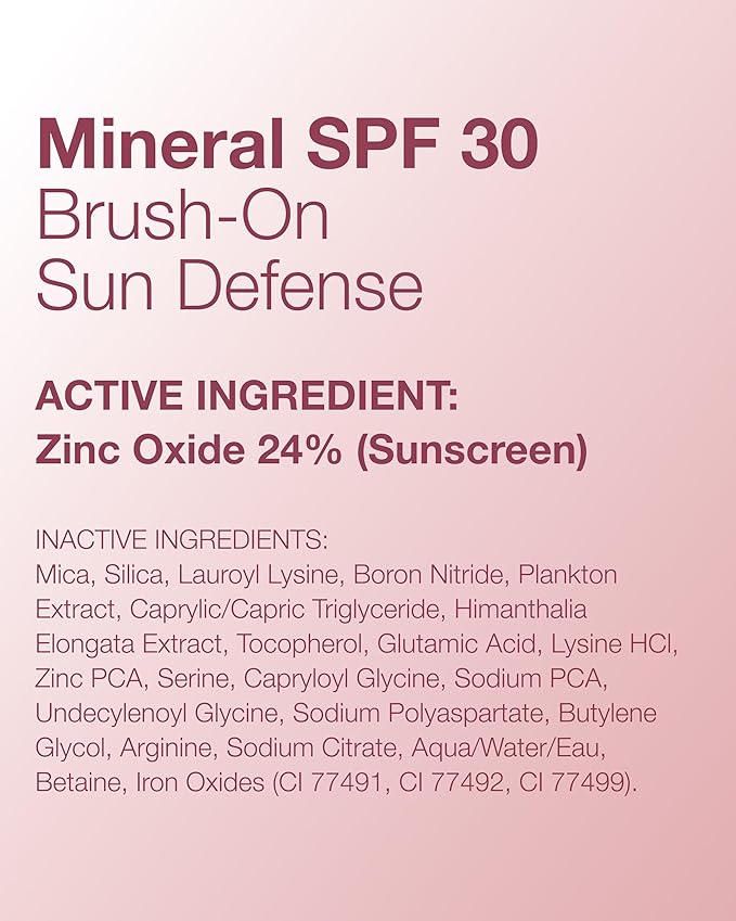 Mineral Fusion Brush-On Powder Sunscreen for Face SPF 30 | Transluscent Natural Daily Sun Care with UVA UVB Protection | Hypoallergenic, Non-Toxic | TSA & Travel Friendly