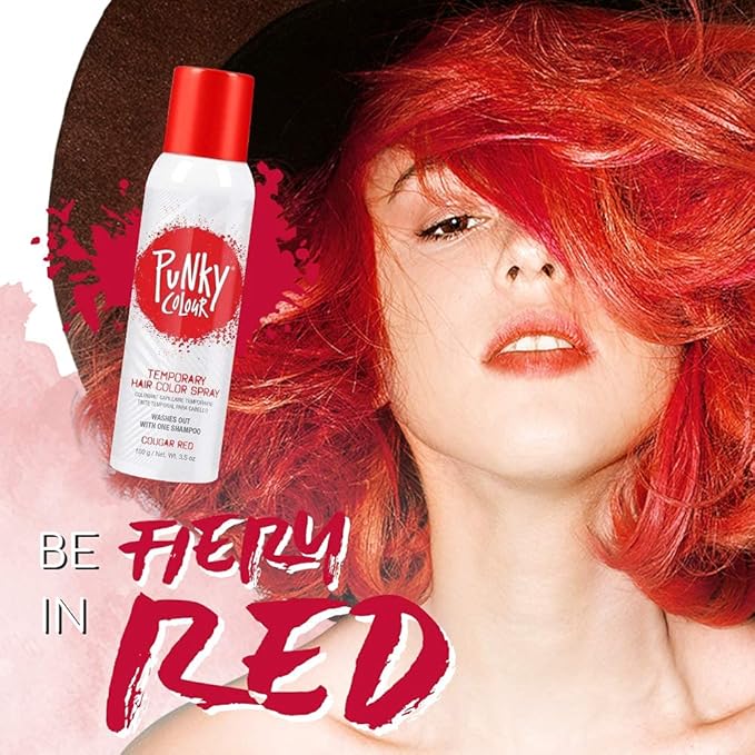 Punky Temporary Hair Color Spray – Cougar Red, Instant Vivid Temporary Hair Dye for Women, Wash Out, Hair-Color Spray, 3.5 oz, 2 Pack