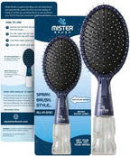 Navy All in One Brush + Mister - 2 in 1 - Detangling Brush - No More Hair Hassle