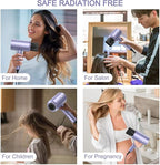 slopehill Professional Ionic Hair Dryer, Powerful 1800W Fast Drying Low Noise Blow Dryer with 2 Concentrator Nozzle 1 Diffuser Attachments for Home Salon Travel (Lavender)