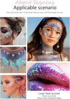 MEICOLY Red Face Glitter,Halloween Hair Glitter Gel,Stocking Stuffers for Christmas,Sparkling Glitter Face Paint,Festival Rave Accessories Glitter Makeup,Mermaid Body Glitter Gel for Women Kids