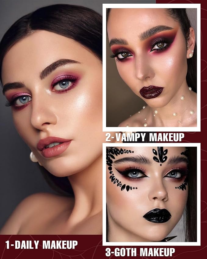 Berry Eyeshadow Matte Palette 8 Shade, Long Lasting Burgundy Eyeshadow for Bronzer Makeup, Wine Red Shimmery Eye Looks, High Pigmented & Easy to Blend (Plum)