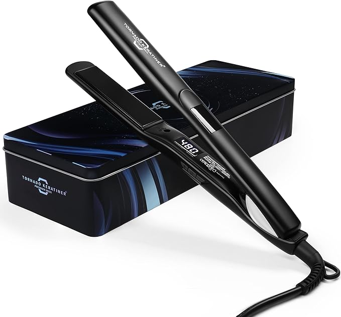 Straightener and Curler 2in1 with LCD Display 15s Fast Heating Ultra hot for American and African Hair Constant high Heat Adjustable Temperature Healthy Styling Tool for All Hairstyles (Black)