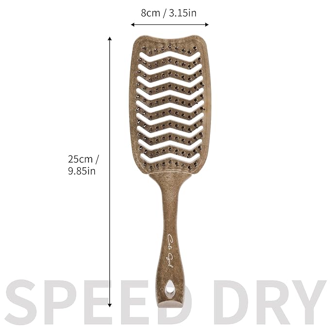 Hair Brush Professional for Women Men Paddle Detangling Brush for Wet Dry Curly Thick Straight Hair Shaping Defining Curls wood square