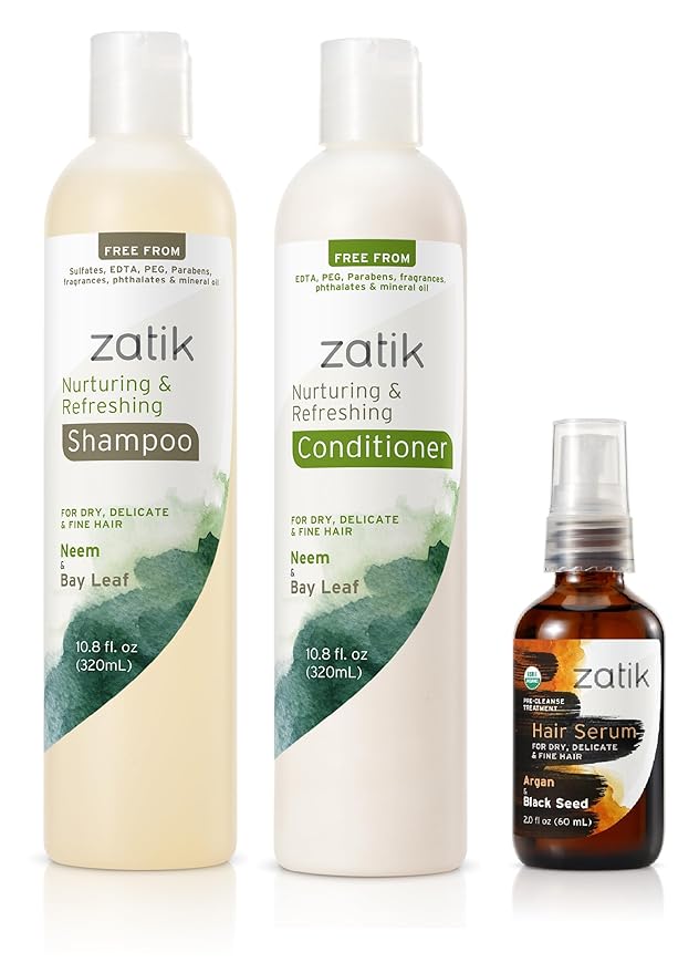 Zatik Naturals - Hair Fall Combo Set (Nurturing Shampoo + Conditioner + Hair Serum)