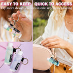 WK IEASON - Lip Balm Holder Keychain Clip On Lipstick Sleeve Lipgloss Holder Sleeve Keychain 3pcs(Marble print Grey/Orange/Purple)