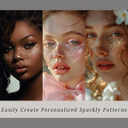 6 PCS Glitter Freckles Face Tattoo, Gold&Silver Waterproof Face Sparkle Glitter Speckles Patches for Women, Cute Star Metallic Glitter Temporary Tattoo Makeup Accessories for Festival #Set A