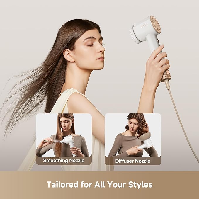 Dreame Glory Mix High-Speed Hair Dryer, Dual Voltage, 3 Magnetic Nozzles, Perfume Infusion, Customized Fragrant Drying, NTC Control, 300M Negative lons, 110,000RPM Motor, 336g Lightweight, White
