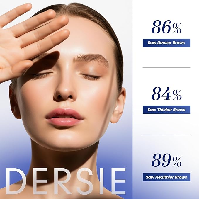 Dersie Eyebrow Growth Serum: Brow Enhancing Serum Infused with Peptide Complex, Biotin & Arginine for Fuller, Stronger, Thicker Brows – Nourishes and Strengthens Dry, Sparse, or Thinning Brows (5 mL)