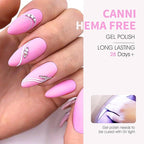 CANNI 6 Colors 9 ML Hema-Free Pink Gel Nail Polish Set, Hot Pink Purple Yellow Orange Kit, Soak Off LED Nail Gel Manicure Kit DIY at Home Salon Gifts
