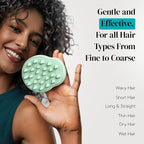 HEETA Scalp Massager 2 Pack for Hair Growth, Soft Silicone Bristles to Remove Dandruff and Relieve Itching, Scalp Scrubber for Hair Care Relax Scalp, Shampoo Brush for Wet Dry Hair, Beige & Green