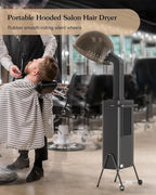 SyyBhb Professional Portable Hooded Conditioning Salon Hair Dryer 1000W with Stand & Removable Wheels, 60-Minute Timer, Temperature Adjustable, Angle & Height Adjustable Downdraft Hood