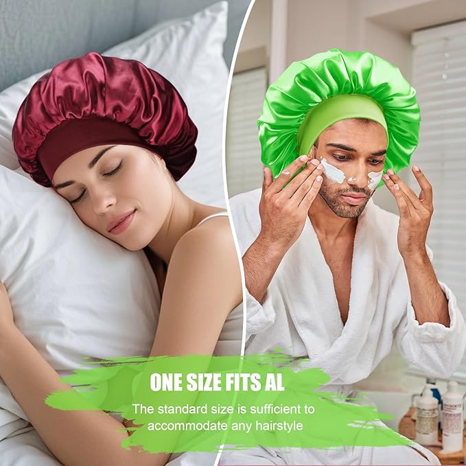 Satin Silk Bonnet for Sleeping, Soft Satin Lined Hair Bonnet for Women, Double Layer Sleep Nightcap