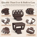 8 Pcs Medium Hair Clips for Women Girls - 2 Styles Rectangle and Double Row Teeth Small Claw Clips for Thin Fine Thick Hair, Matte Non-slip Strong Hold Jaw Clips Hair Accessories, Brown