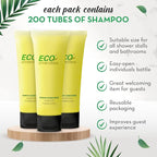 ECO amenities Travel Shampoo Tubes - Hotel Shampoo Supply - TSA-Approved Travel Essentials - 1 fl oz, Pack of 200, Clear Flip-Cap Tubes, Green Fragrance