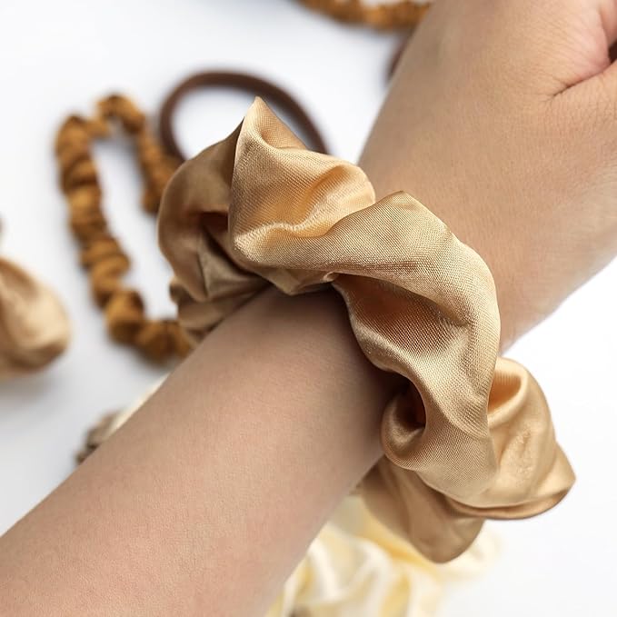 30 Pcs Hair Ties Scrunchies Set for Women - Big Satin Scrunchie for Girls Elastic Hair Bands Soft Small Hair Tie for Thick Thin Hair Ponytail Accessories for Birthday Party Gifts