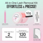 LASHVIEW Eyelash Extension Remover Cream Gentle Lily Formula, Lash Removal Kit with Eye Patches & Cotton Swabs(10g)