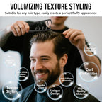 Volumizing Texture Comb, Wide-Tooth Hair Styling Comb for Men & Women, Fluffy Curly Texture Roots Volume Combs, Bangs Seam Grooming Styling Tool, Black