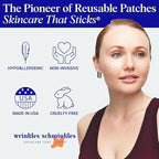 Wrinkles Schminkles Under Eye Wrinkle Starter Pack - Set of Reusable Under Eye Wrinkle Patches (3 pairs) + Silicone Patch Cleanser (2 oz) for Smoother Under Eyes & Fresh Look