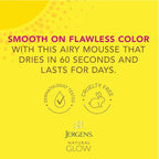 Jergens Natural Glow Instant Sun Self Tanner Mousse Bundle, Deep Bronze, Sunless Tanning, 6 Oz Bottle and Application Mitt