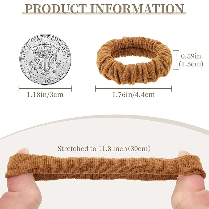 10 Pcs No Damage Hair Ties Thick Hair Elastic Rubber Bands Hair Accessories Scrunchies Seamless for Women