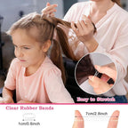 Clear Rubber Bands with 7 Hair Styling Tools, 1500 Pcs Elastic Ties Small Rubber Bands Baby Toddler Hair Ties for Girls Christmas Gifts