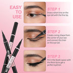 iMethod Liquid Eyeliner - Waterproof Eyeliner 2-in-1 Dual-Ended Eye Liner with Precise Brush-Tip and Thick Tip, Black Liquid Liner Pen, Matte Finish, Long Lasting, Smudge-proof, Transfer-proof