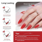 16.5ml Red Nail Polish Large Volume Quick Drying Nail Polish, Fast Drying and Long Lasting Color Nail Art DIY Home Manicure Gift for Women