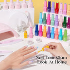 Beetles Gel Nail Polish Kit with U V Light - One Color One Bottle 45 Colors Gel Polish Kit 75 Pcs Gifts for Women Teen Girls with Top Base Coat Beauty Must Have DIY Salon Emotional Journey Collection