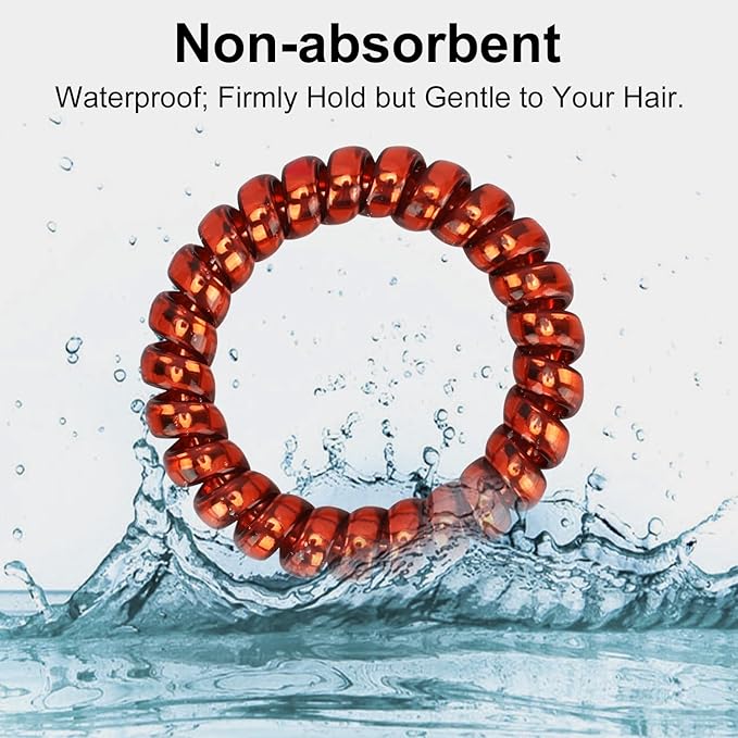 JessLab Spiral Hair Ties for Women, 10-Pack Traceless No-Damage Ponytail Holders, Coils Hair Bands for Girls, Assorted Colors