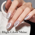 AZUREBEAUTY Cat Eye Nail Polish Fast Drying Silvery Glitter Top Coat Nail Polish Moonlight Natural Glassy Shine Salon Quality for Women Girl Gifts
