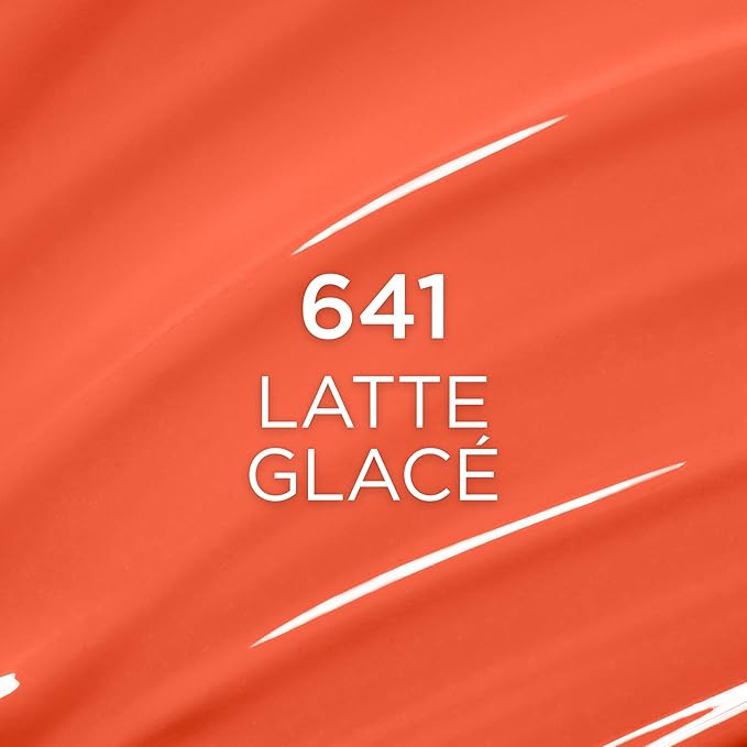 L'Oreal Paris Plump Ambition Hyaluron Lip Oil, 24 HR Lip Gloss with Hyaluronic Acid, Volumizing Formula with Glass-Like Shine, Latte Glace 641, 0.16 Fl Oz