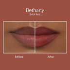 Thrive Causemetics Impact-FULL Smoothing Lipstick, Moisturizing Lip Makeup Essential with Vitamin E, Lightweight Creamy Lipstick for Women, Long Lasting, Vegan, Shade Bethany (Brick Red)