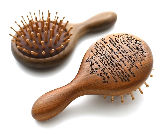 TOBOHU Wooden Hair Brush Niece Gift from Auntie Uncle, Inspirational Graduation Gift for Niece from Aunt on Birthday Christmas Valentine Day