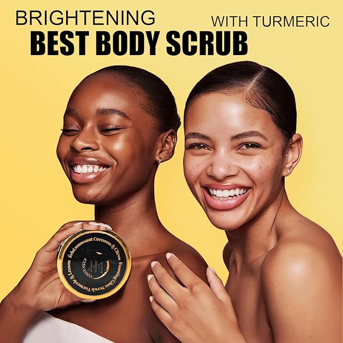 (29) Foaming Body Scrub Turmeric & Lemon – Glow Exfoliating Body Scrub - All Skin Types & Sensitive Skin –Natural Exfoliating Scrub with Oils Revitalization & Brightened (280g)