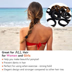 Large Stretch Thick Hair Ties for All Hair Types Seamless Glitter Hair Ponies Elastics Ponytail Holders Hair Scrunchies for Thick Hair Hair Accessories Women Girls 20-Pack