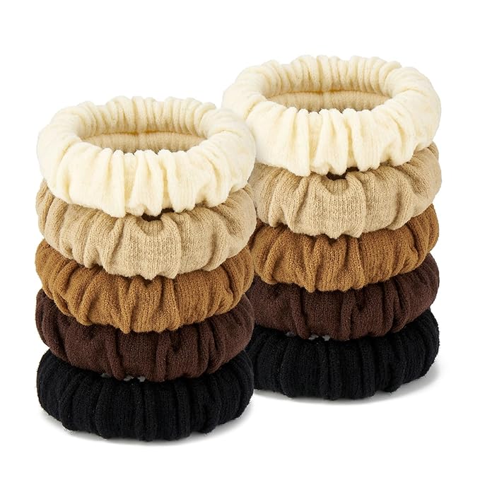 10 Pcs No Damage Hair Ties Thick Hair Elastic Rubber Bands Hair Accessories Scrunchies Seamless for Women