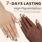 modelones Nail Polish Set 6 Colors, Fall Winter Brown Nude Silver Glitter Nail Polish Skin Tone Collection Quick Dry Mini Manicure DIY Nail Art Salon Home Gifts For Women Girl