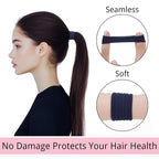 LuSeren 120 Pcs Navy Hair Ties for Women, No Damage Soft Seamless Nylon Hair Elastics for Thick Hair, Ponytail Holders, Solid Navy Hair Accessories