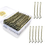 100PCS 2.4Inch Bobby Pins Bronze,Pain-Free Bobby Pins for All Hair Types,Hair Pins for Women Girls,Hairpins for Buns with Box(Bronze)
