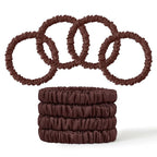 8Pcs Silk Scrunchies Hair Ties for Women & Girls, Mulberry Silk Scrunchies No-Damage Thin Satin Ponytail Holders for Hair Care(Clolor 05)