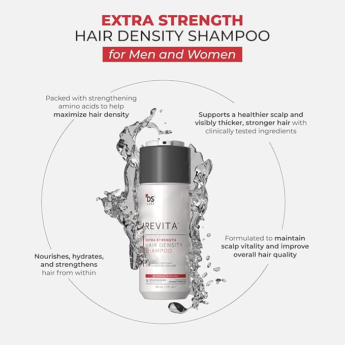 DS Labs Revita Extra Strength Shampoo, 205mL – Scalp First Cleanse for Fuller, Thicker Looking Hair, Lightweight Hydration, Sulfate Free, Color Safe, For Men & Women